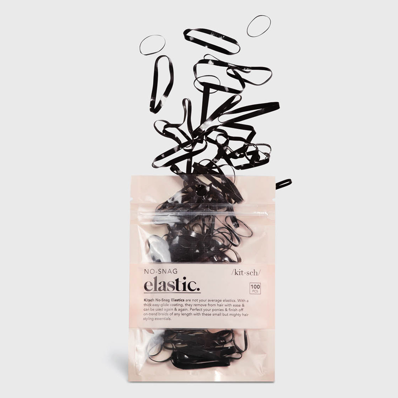 No-Snag elastik 100 stk (sort)