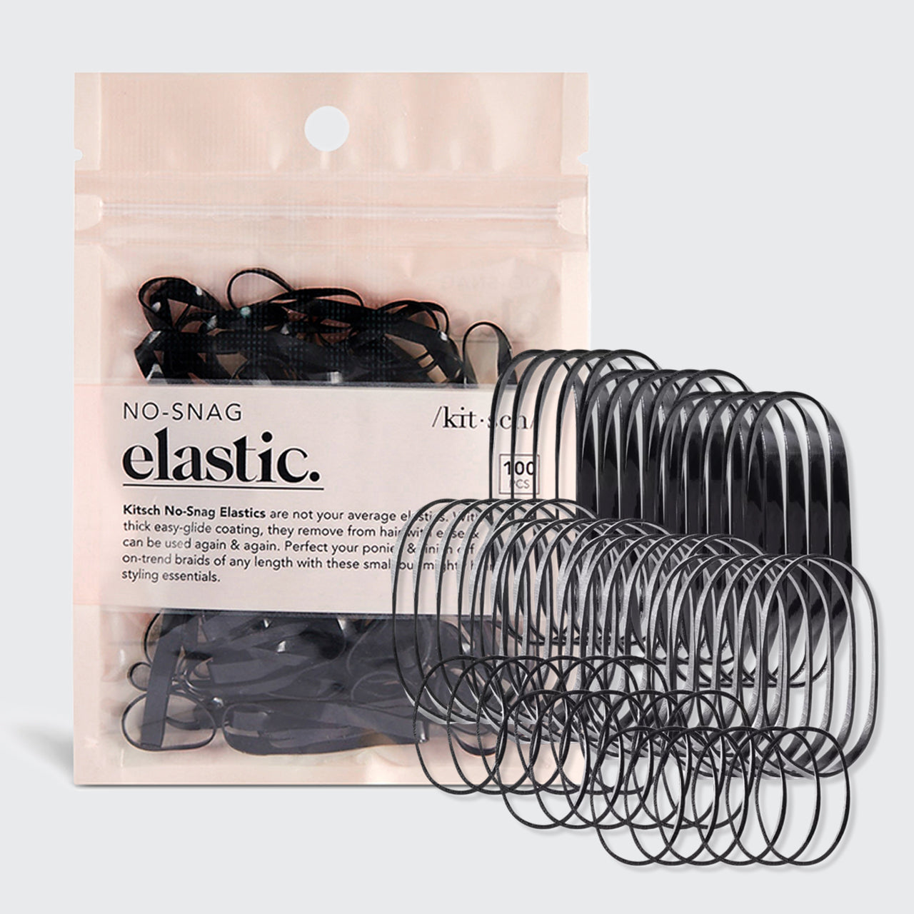 No-Snag elastik 100 stk (sort)