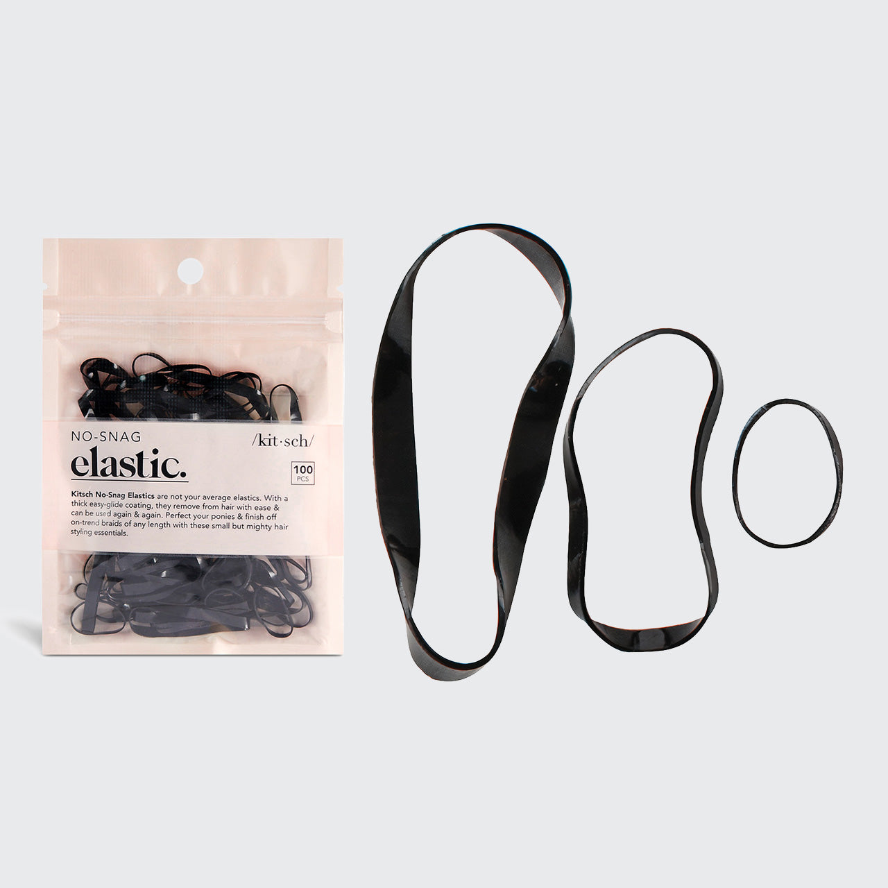 No-Snag elastik 100 stk (sort)