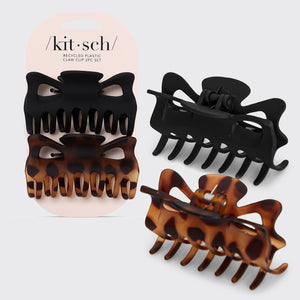 Schwarz-Tortoiseshell Haarklammern 2er-Set – Groß