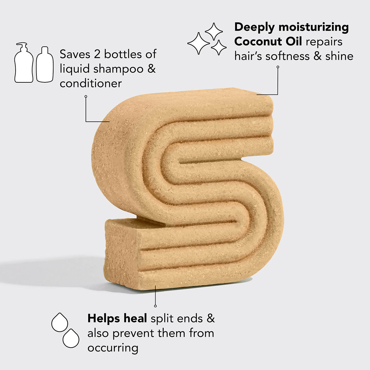 Shampooing et conditionneur à l'huile de coco pour cheveux secs et abîmés