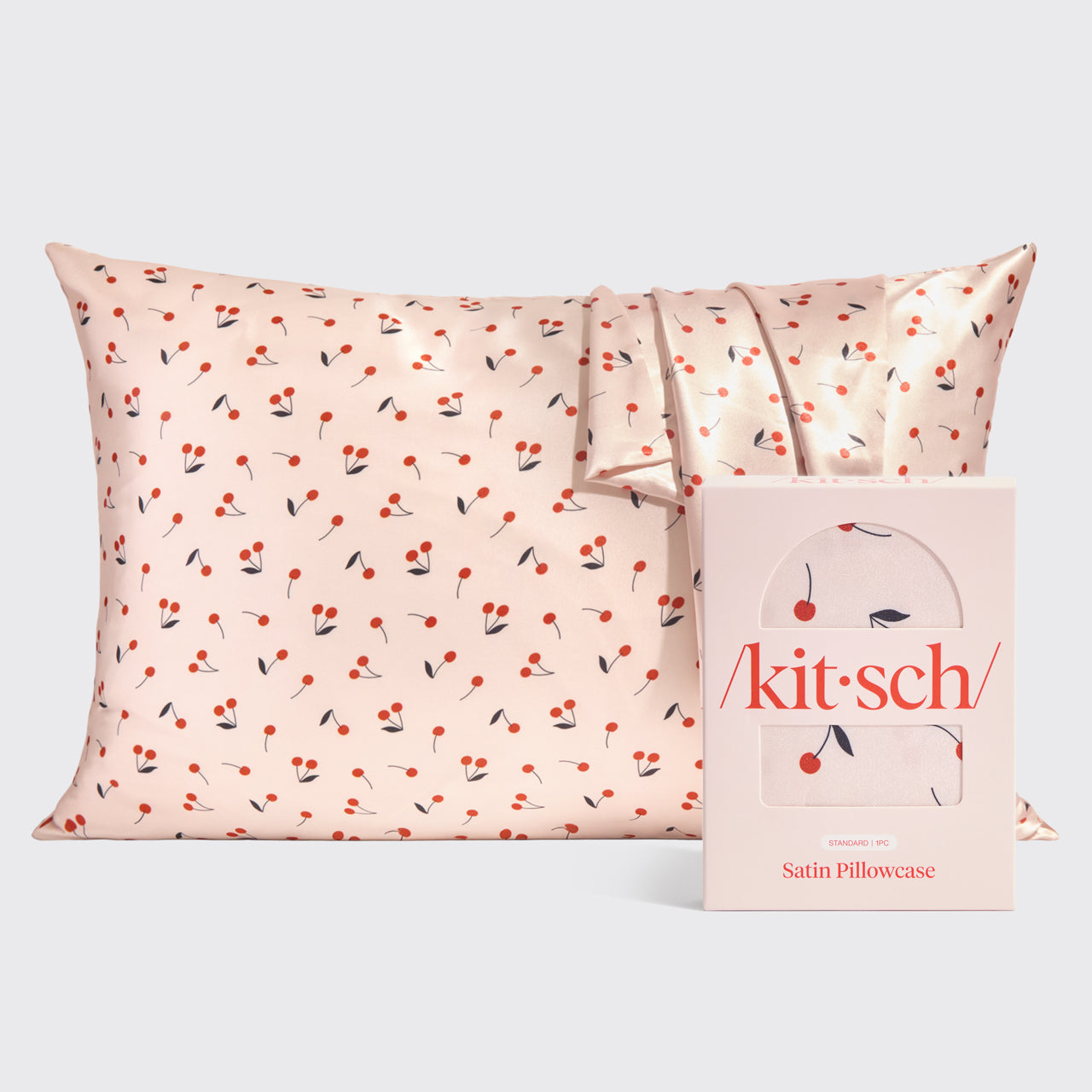 Taie d'oreiller en satin - Cherry Print