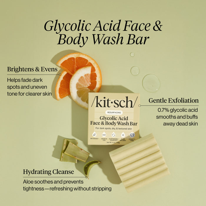 Nettoyant exfoliant pour le visage et le corps à l'acide glycolique