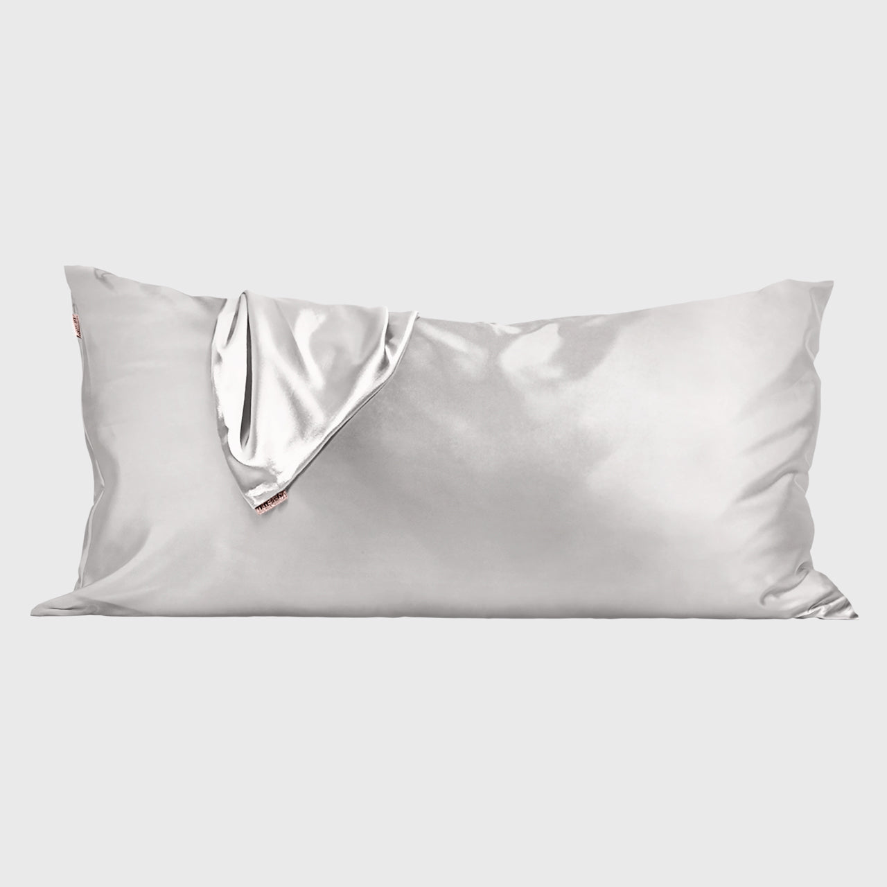 Satin-Kissenbezug für Kingsize-Betten, Silber