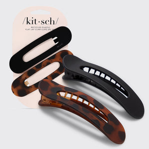 Flat Lay Claw Clip 2 stk - Sort & Tort