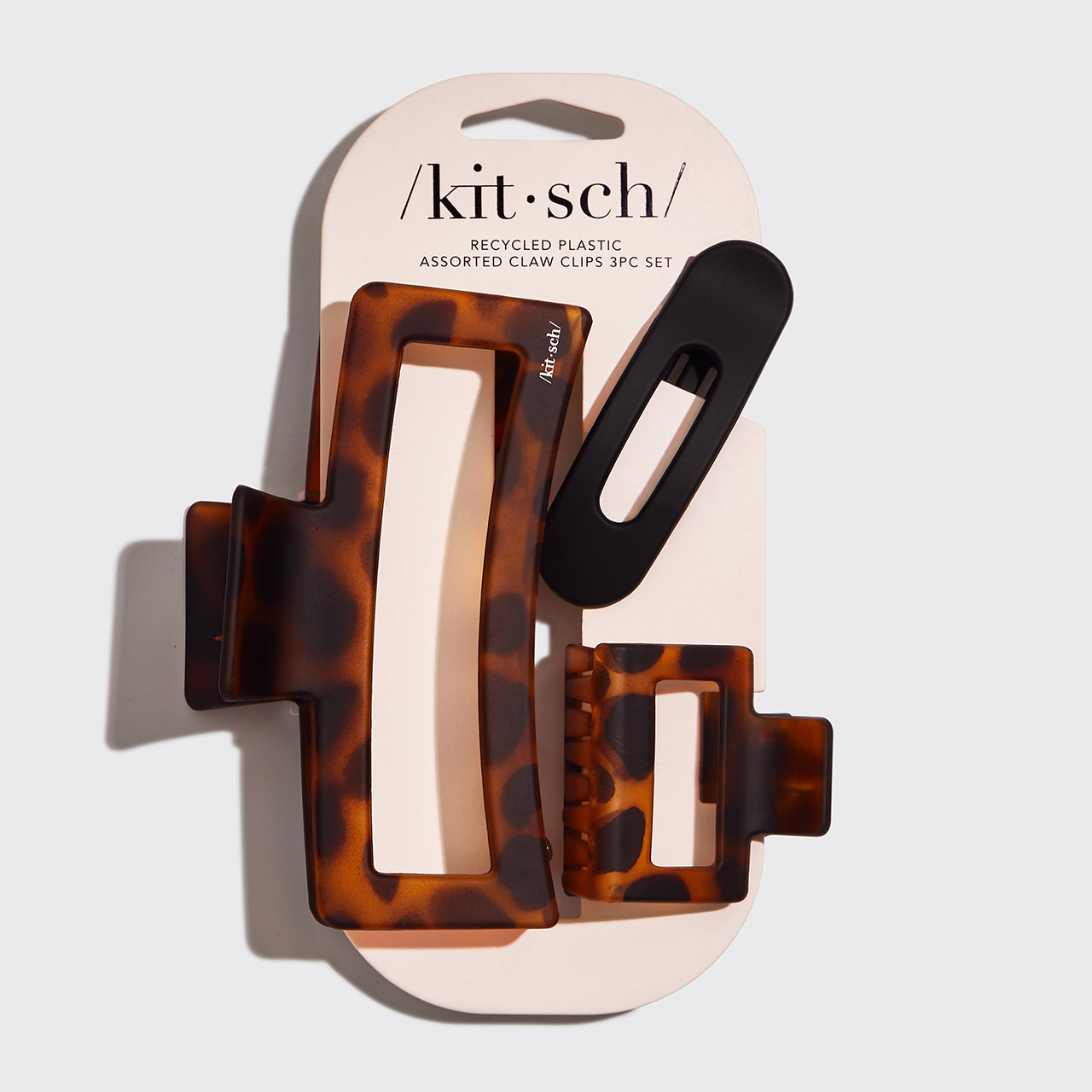 Genbrugsplast, assorterede kløer, 3 stk - rektangel, åben form