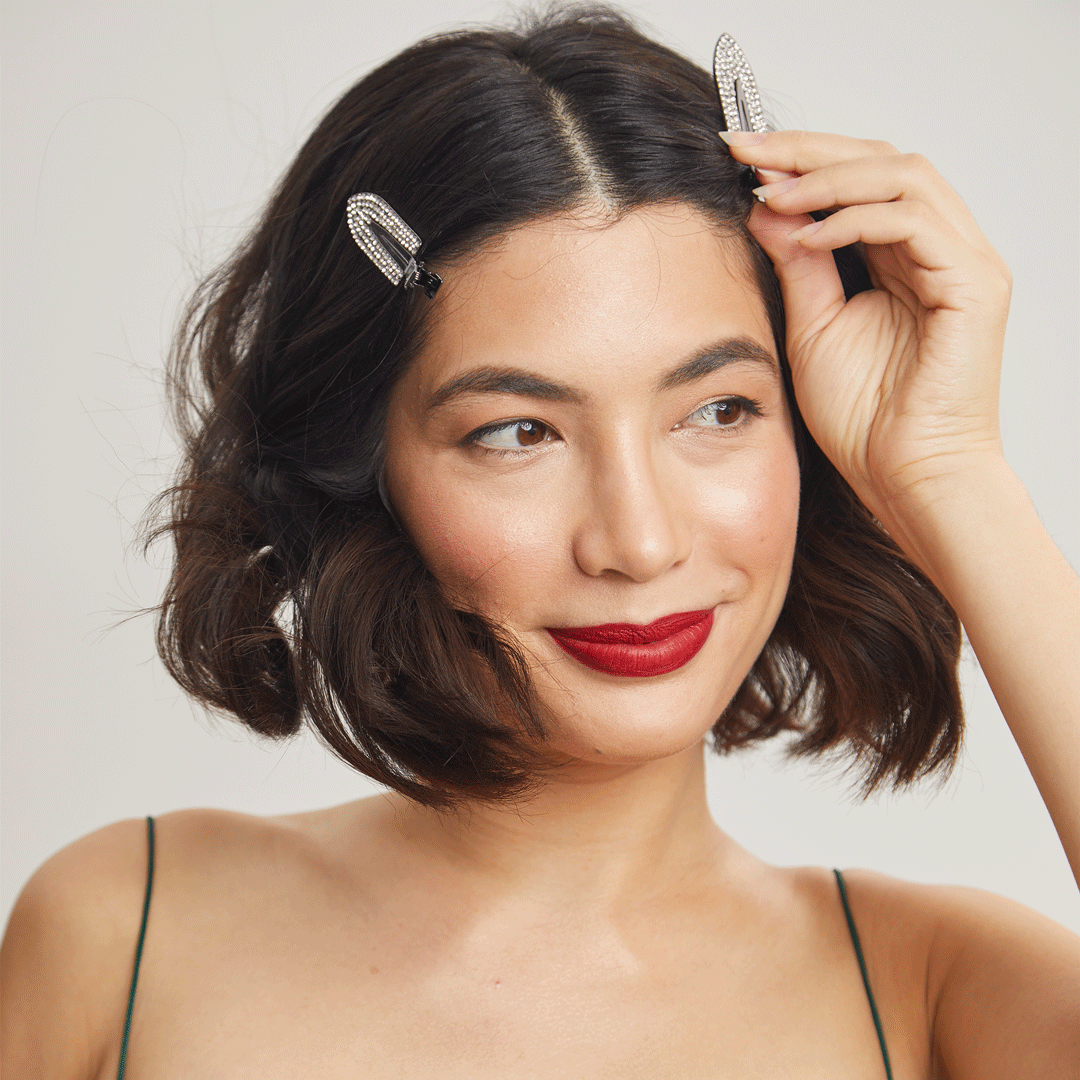 Knitterfreie Clips mit Strass 2er-Set