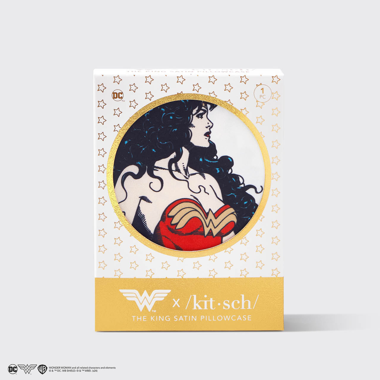 Kitsch x Wonder Woman Taille d'oreiller en satin - Believe in Wonder | King
