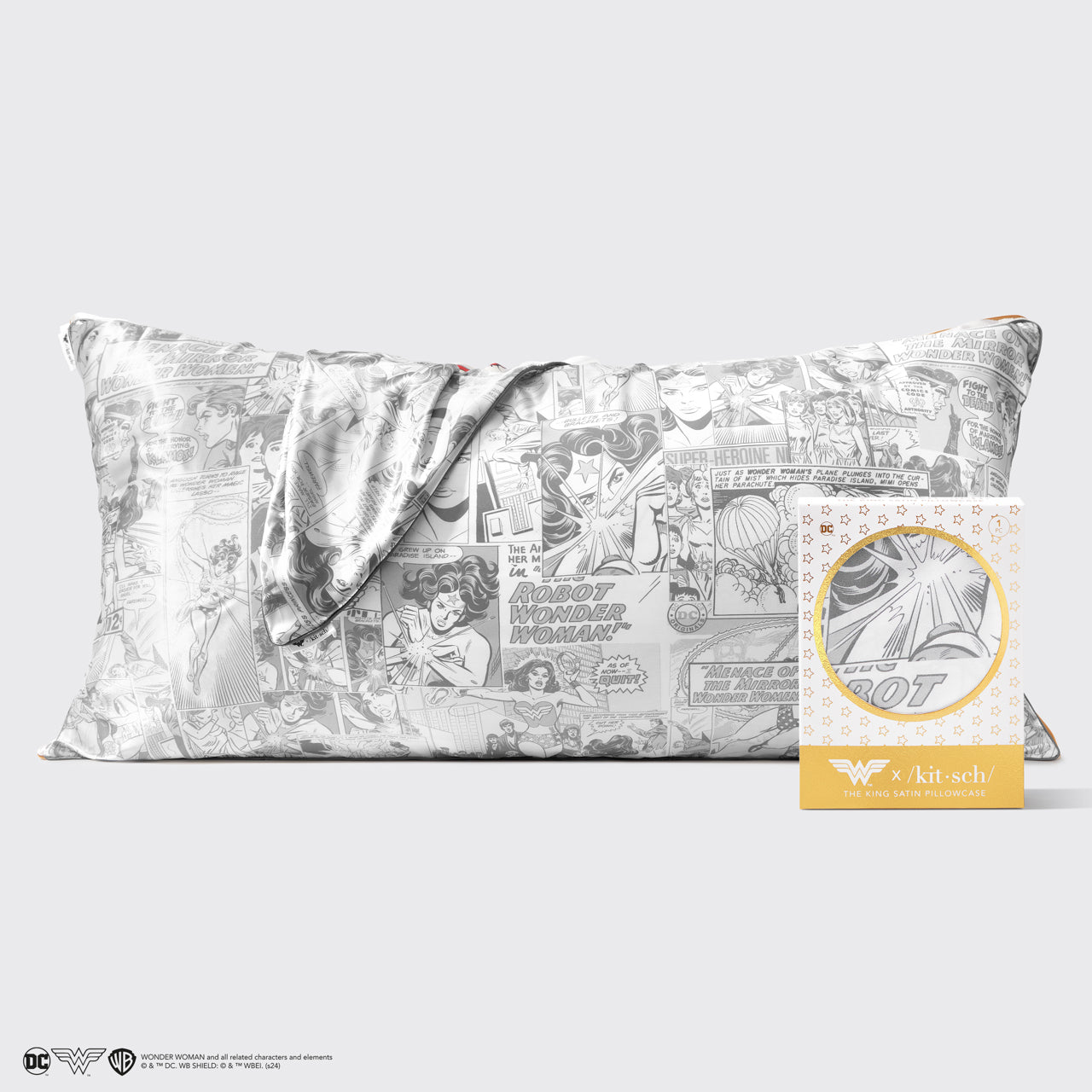 Wonder Woman x Kitsch federa di raso- Stampa a fumetti | King