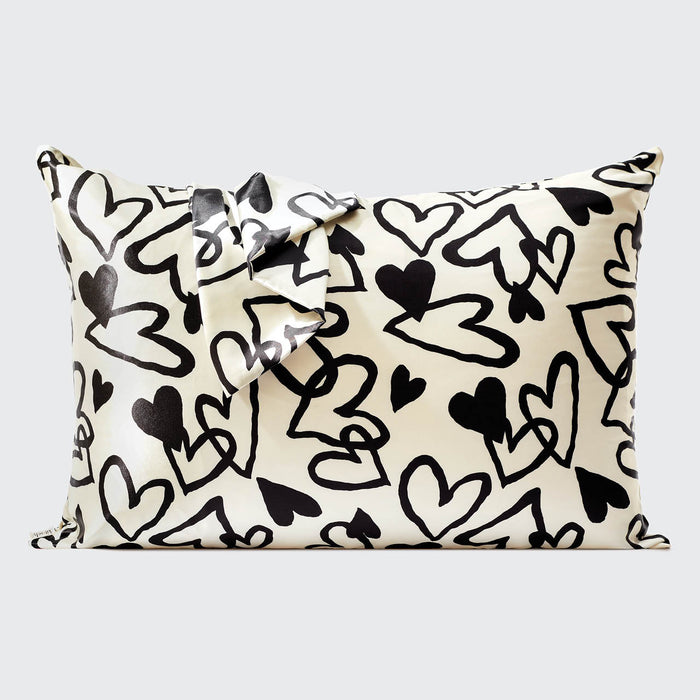 Funda de almohada de satén Corazón