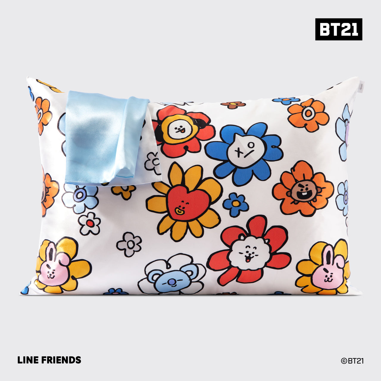 BT21 møder Kitsch Satin-pudebetræk - KOYA