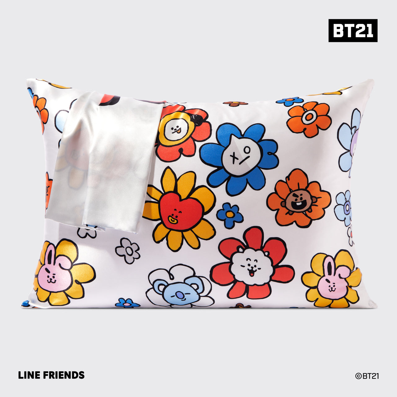 Kitsch x BT21 Funda de almohada de satén RJ