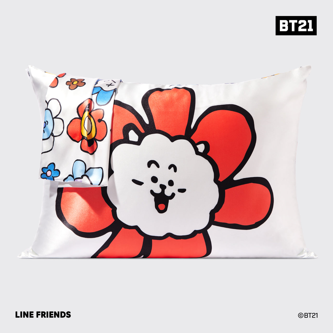Kitsch x BT21 Funda de almohada de satén RJ