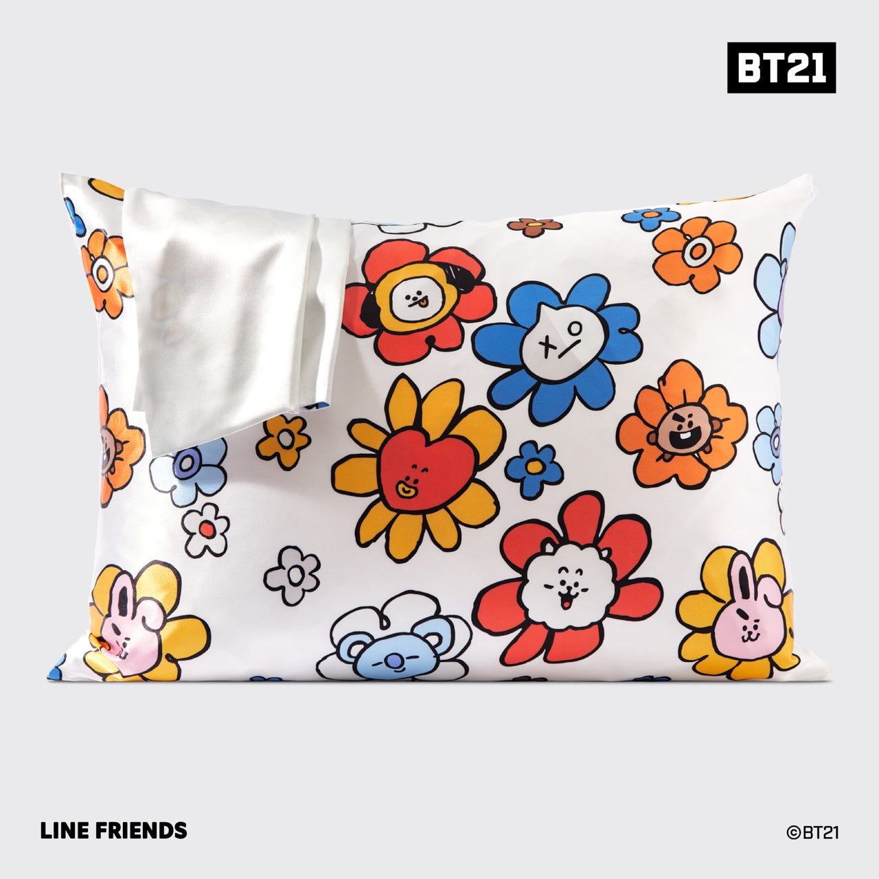 Kitsch x BT21 Funda de almohada de satén VAN