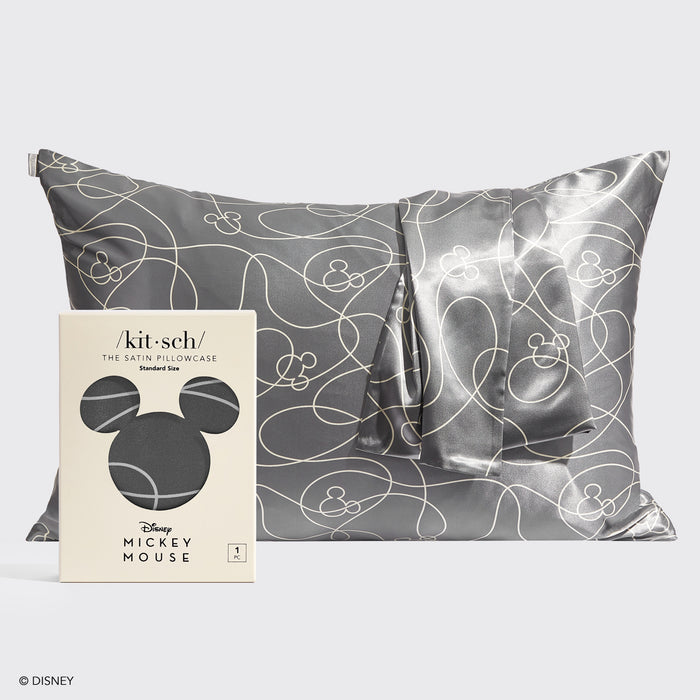 Kitsch x Mickey et Minnie Taie d'oreiller en satin labyrinthe Mickey