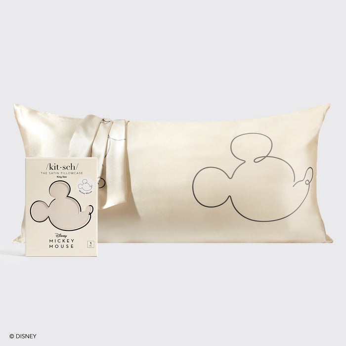 Kitsch x Mickey et Minnie Taie d'oreiller en satin Mr. Mouse - King