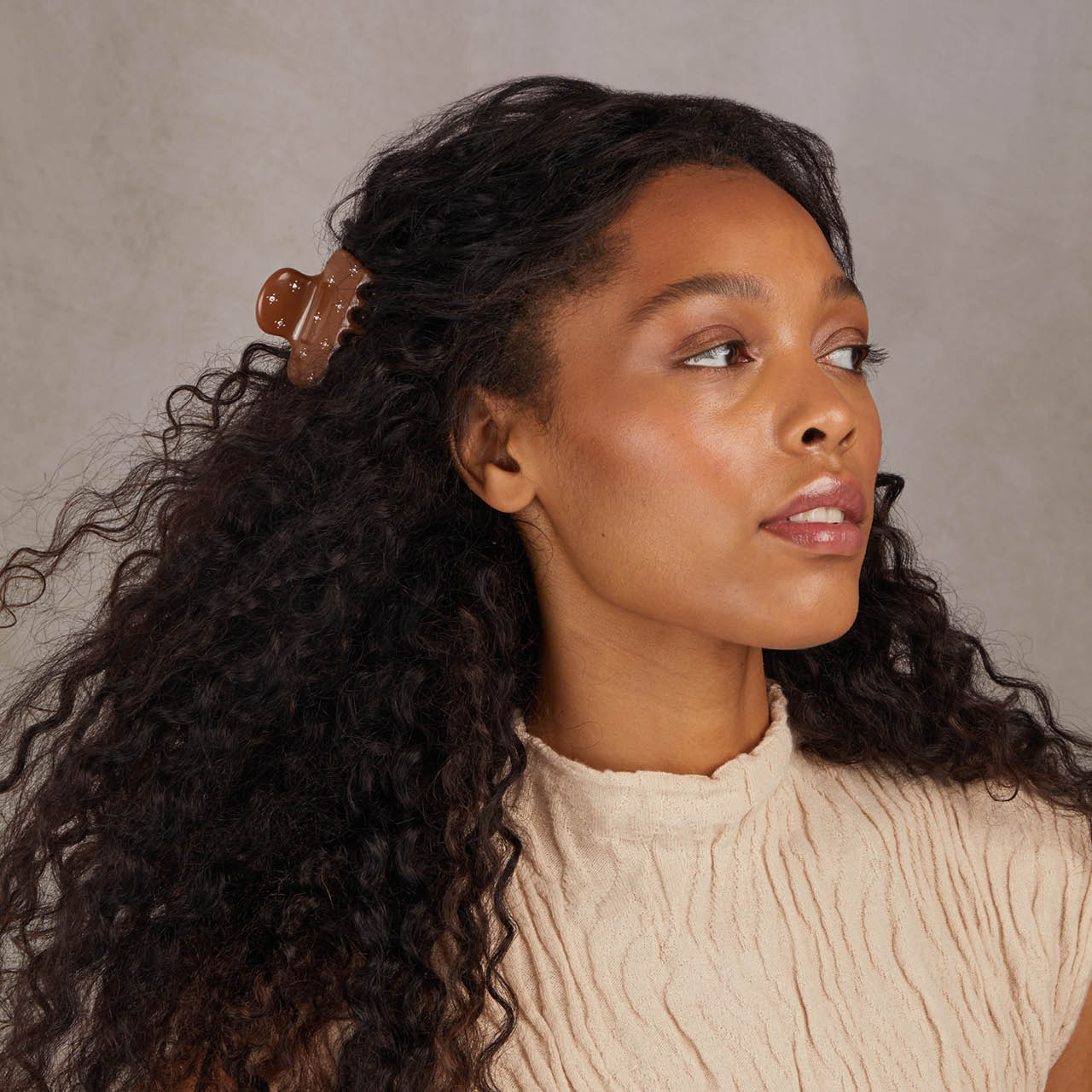 Clip Nuvola con strass - Cammello