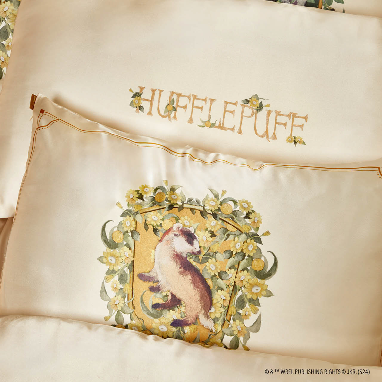 Harry Potter x Kitsch Satin-pudebetræk King - Hufflepuff