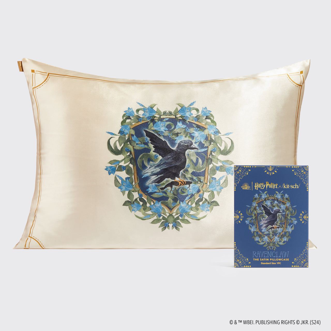 Kitsch x Harry Potter Satin-Kissenbezug Ravenclaw