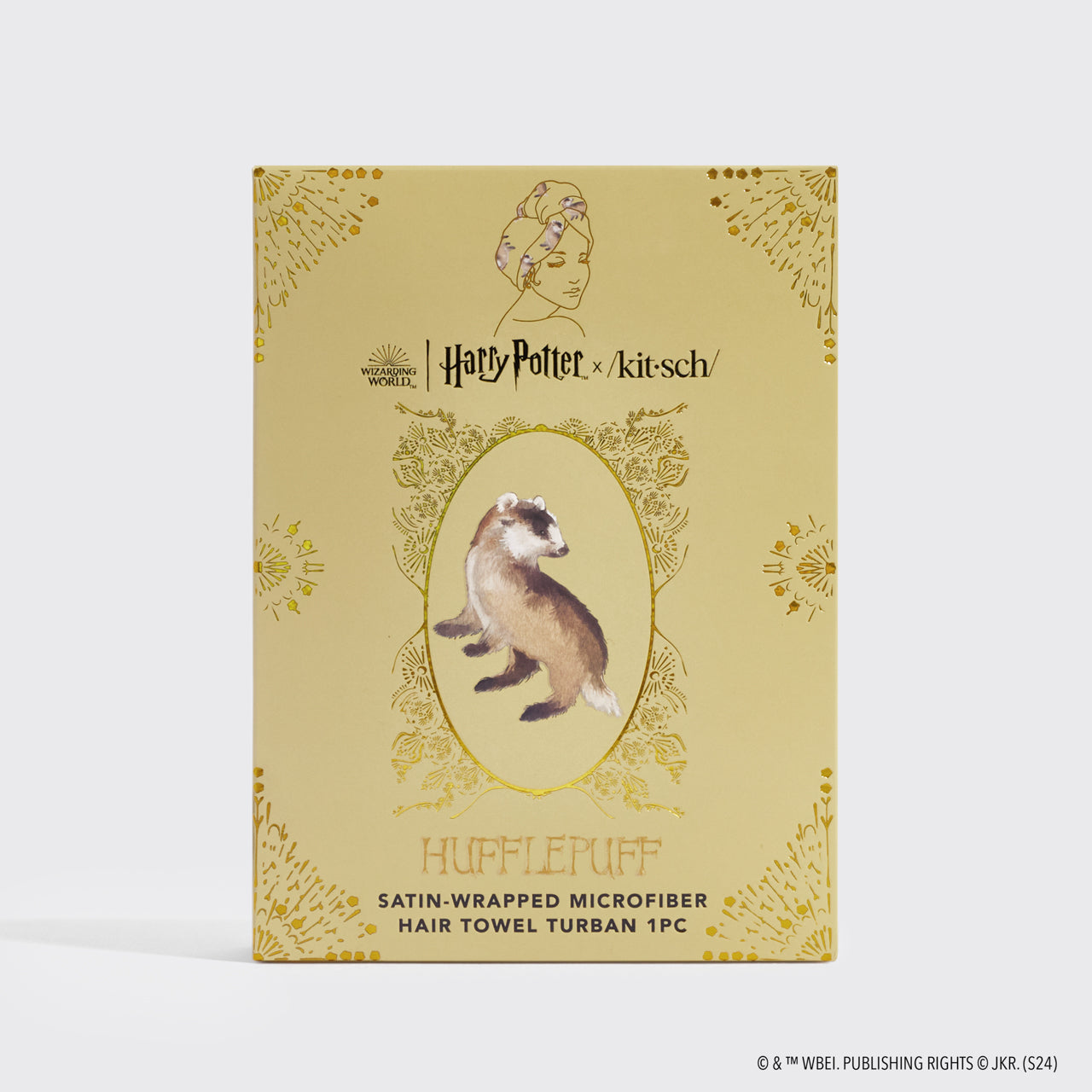 Kitsch x Harry Potter Asciugamano per capelli satinato - Tassorosso