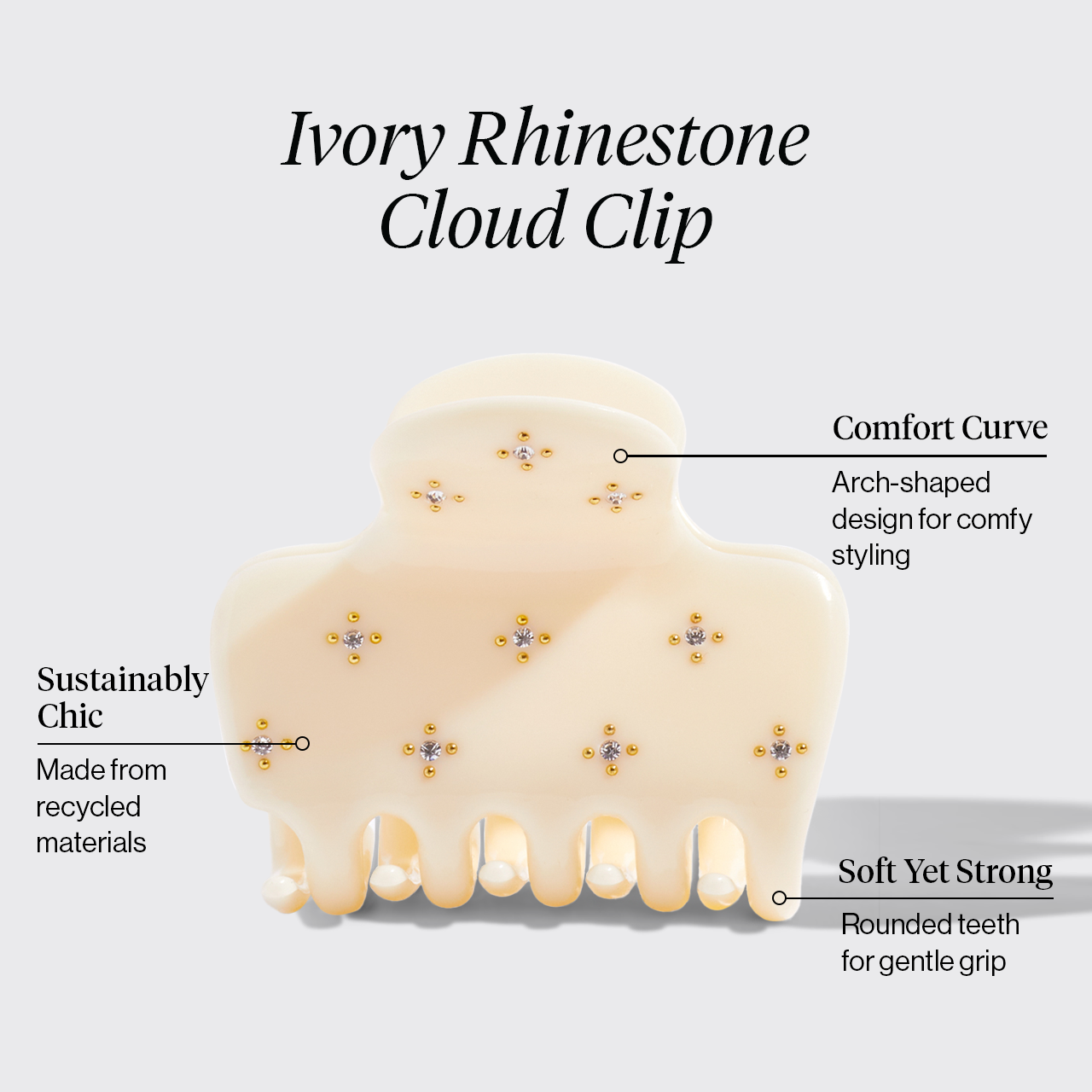 Clip Nuvola con strass - Avorio