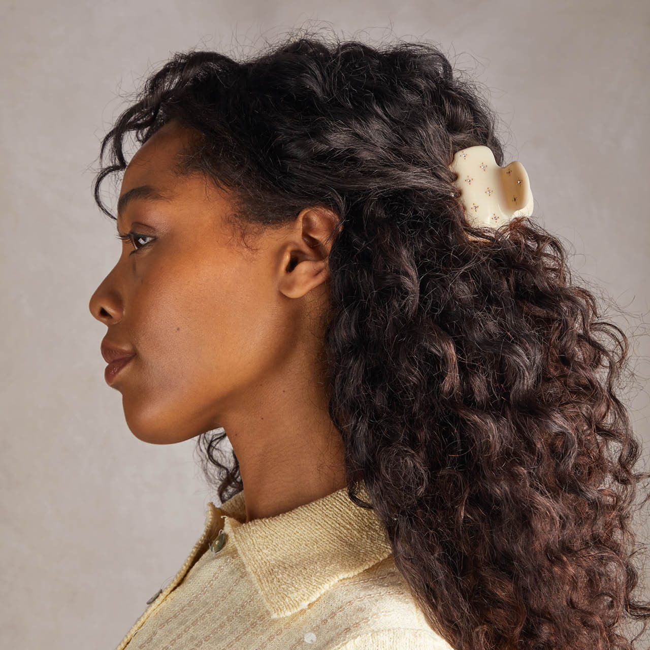 Clip Nuvola con strass - Avorio