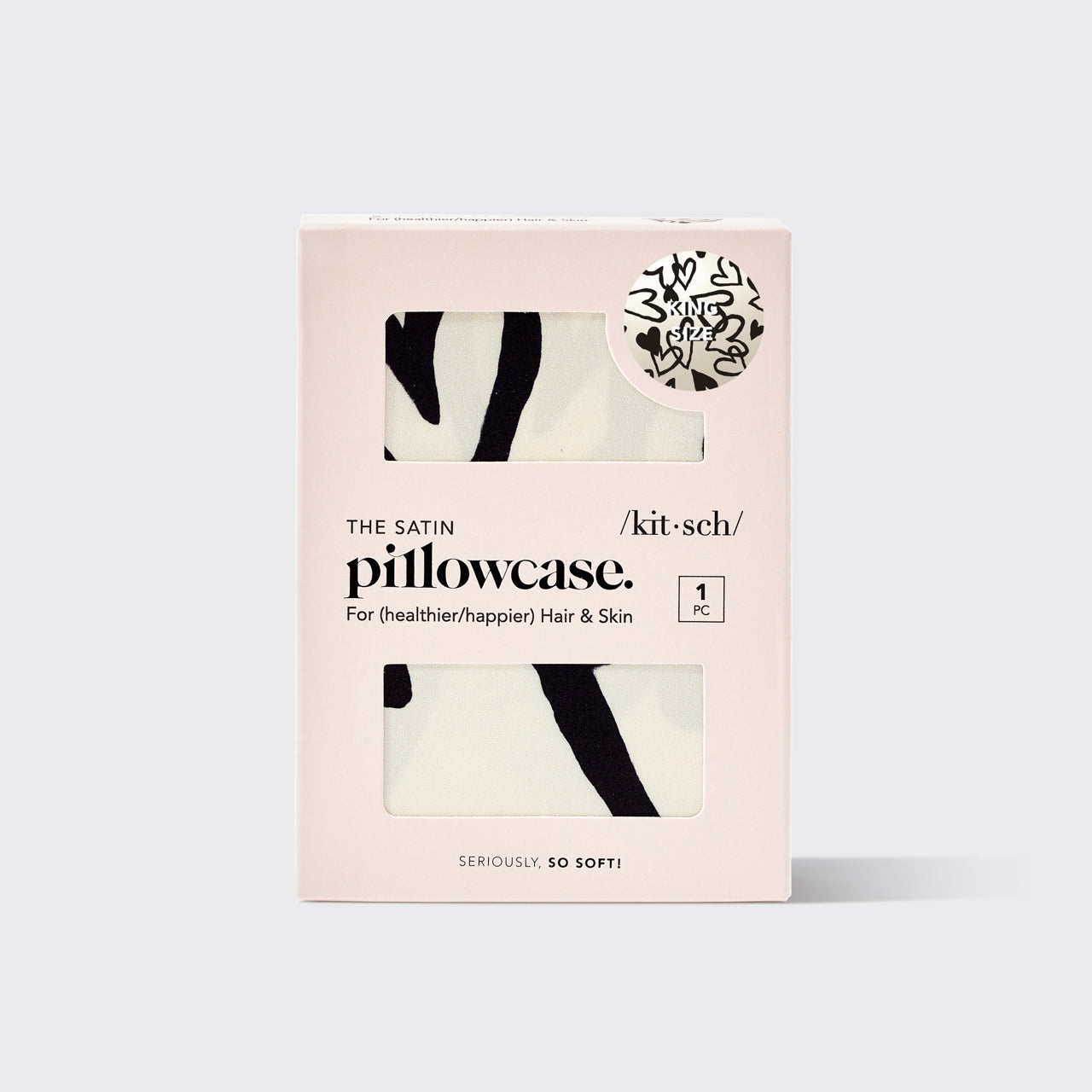 Satin-pudebetræk King - Hjerte