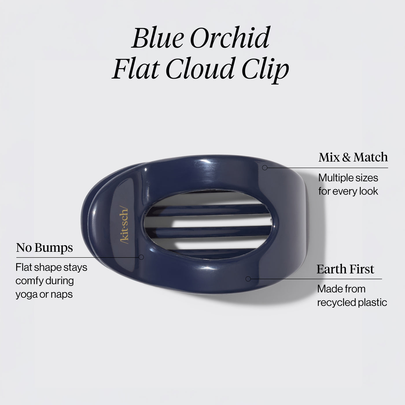 Stor flad sky-clip - blå orkidé