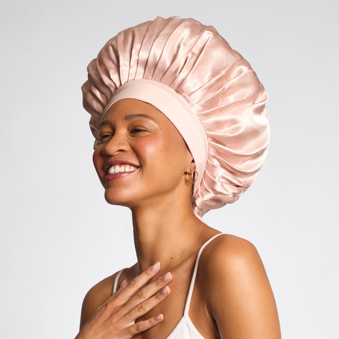 Gorro de satén extragrande - Blush