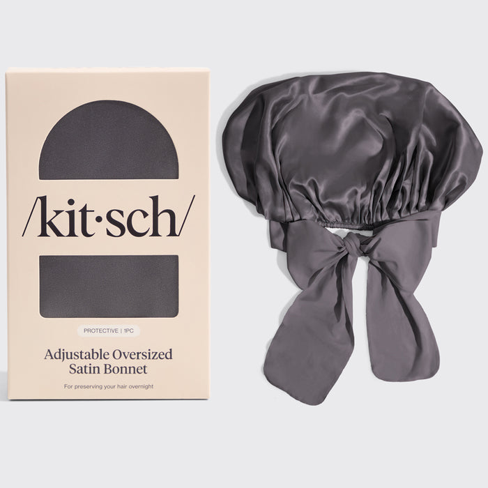Gorro ajustable de satén extragrande - Gris marengo