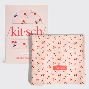 XL-Haartuch mit Kirschprint