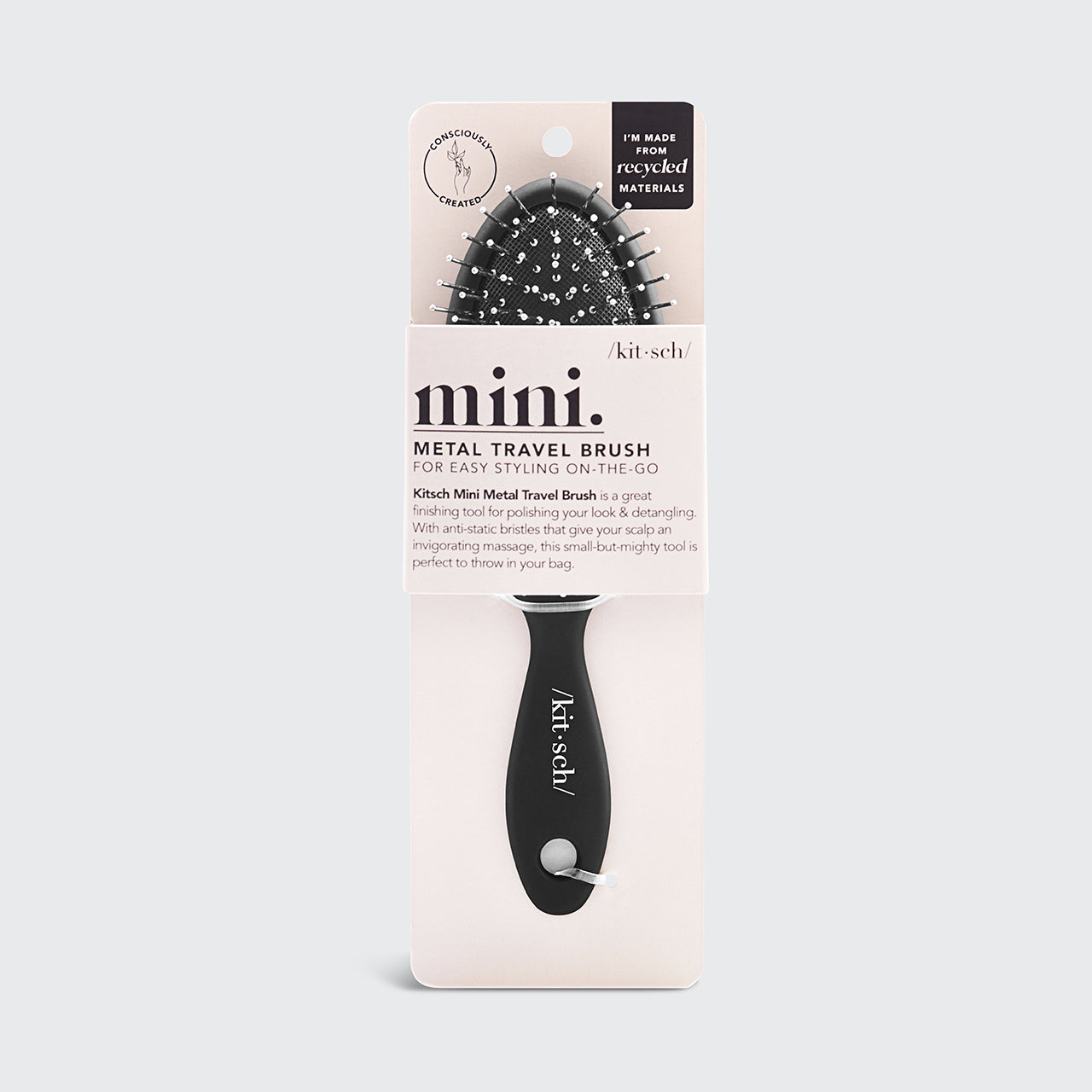 Mini cepillo de viaje de cerdas metálicas