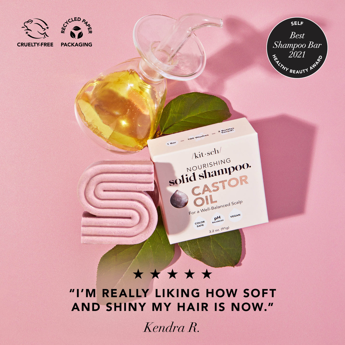 Ricinusolie nærende shampoo bar