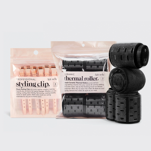 Hårruller + styling hårklemmer Bundle