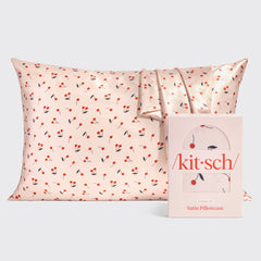 Taie d'oreiller en satin - Cherry Print