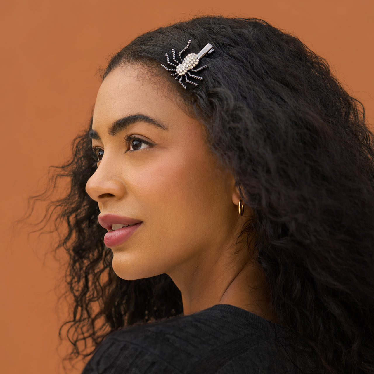 Barrettes à cheveux en métal avec strass Araignée