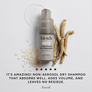 Volumengivende risprotein-tørshampoo med pumpe - til mørkt hår