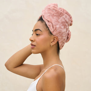 Turbante in microfibra morbida color terracotta