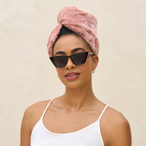 Turbante in microfibra morbida color terracotta
