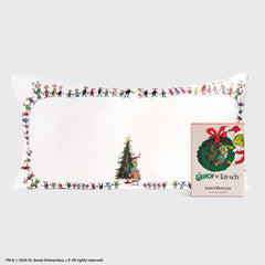The Grinch x Kitsch Satin Pillowcase in Whoville - King
