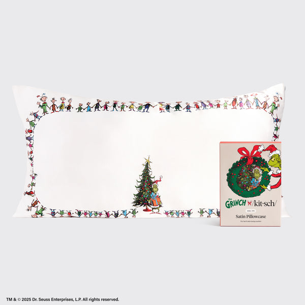 The Grinch x Kitsch Whoville Satin Pillowcase — King — hero