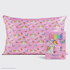 Lisa Frank x Kitsch Satin-Kissenbezug in Angel Kitty™