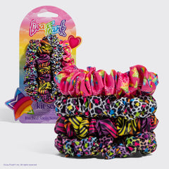 Lisa Frank x Kitsch Elastici in raso con ruches in Rainbow Leopard