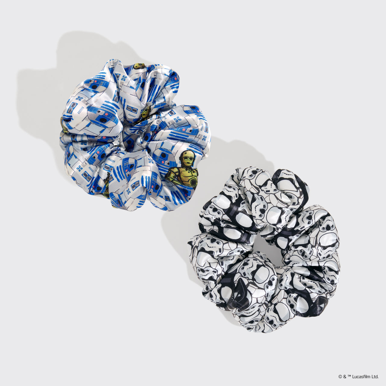 Star Wars™ & Kitsch Pillow Scrunchies® in raso - R2-D2 & Stormtroopers