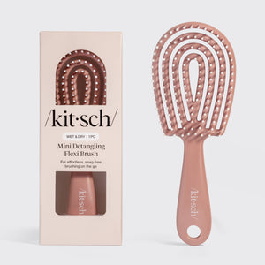 KITSCH Performance Ritual Kit — Terracotta Detangling Flexi Brush - Mini hero product shot — bendable bristles for a comfortable post-workout detangle