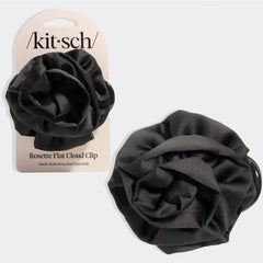 Pinza Piatta in Raso con Rosetta (Cloud Clip) - Nera - Media