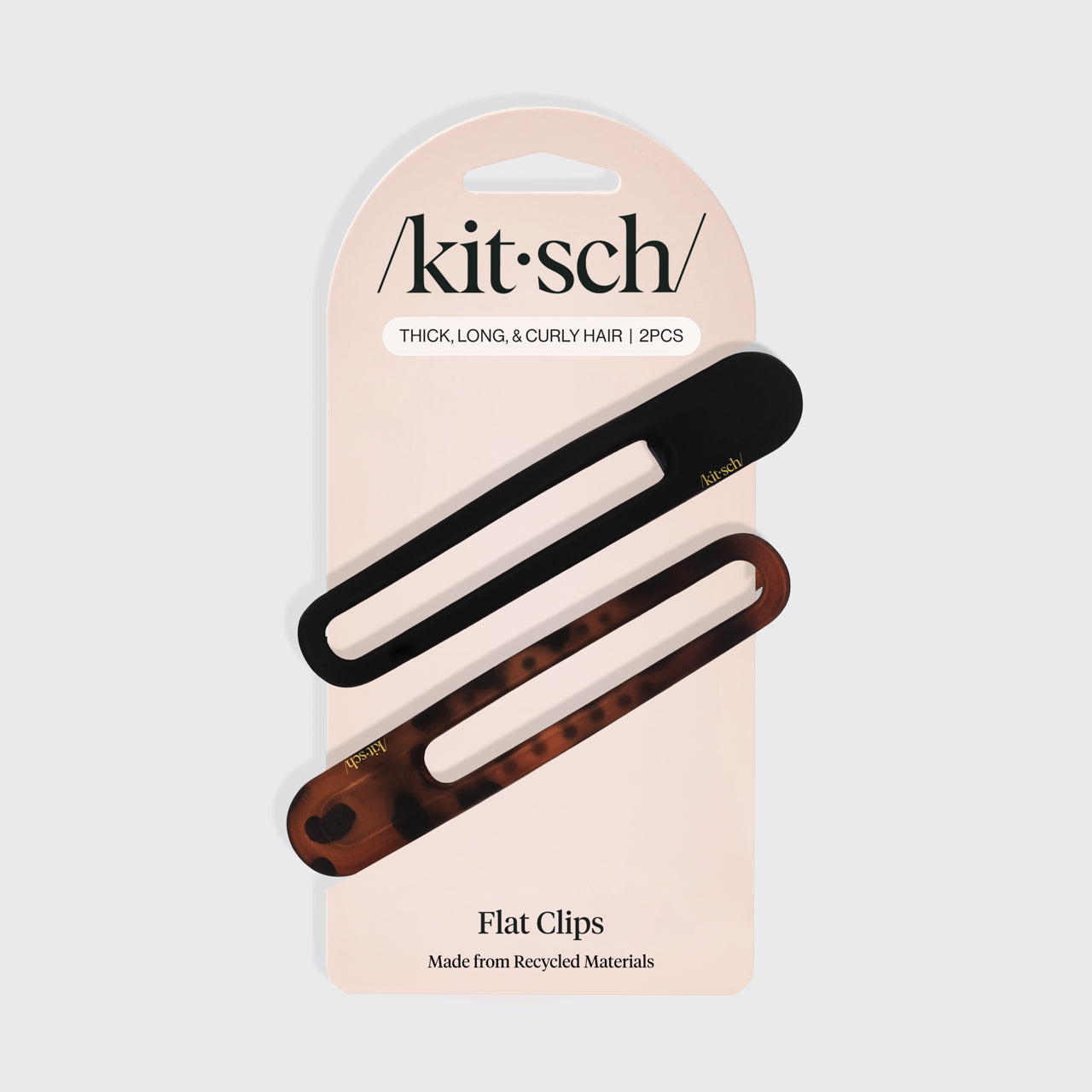 Pinza plana curvada 2uds - Negro y Carey