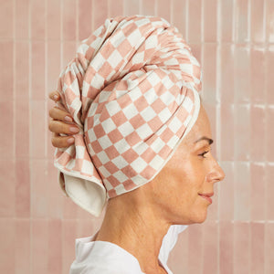 Asciugamano per capelli XL ad asciugatura rapida - Terracotta