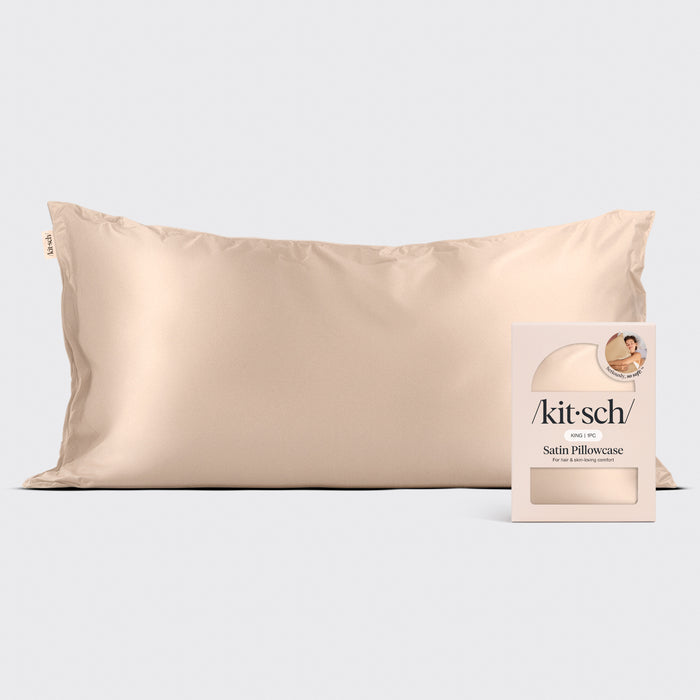 Funda de almohada de satén - Champán | King