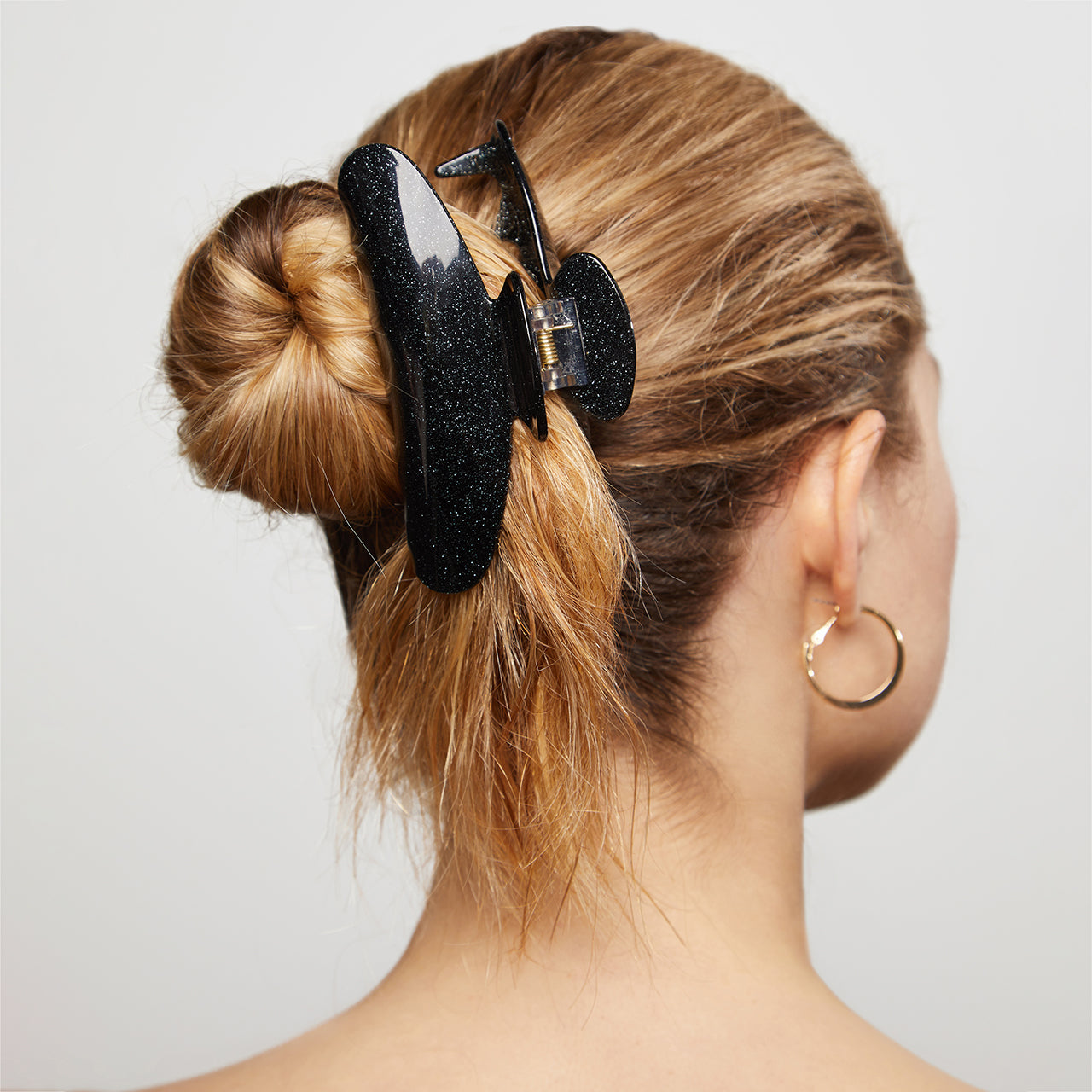 Pince à griffes en plastique recyclé - Noir pailleté